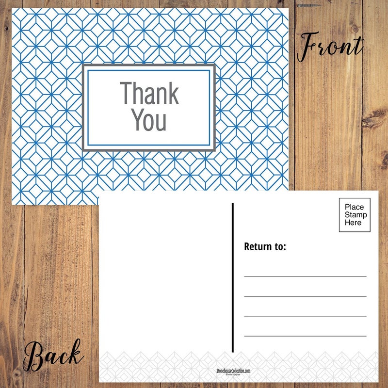 Stonehouse Collection Thank You Postcards - 5 Fun Designs, 50 Postcards Per Pack - 4" x 6" Postcards - Image 3